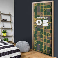 Custom Taurus Zodiac Door Cover Checkered Pattern