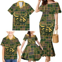 Custom Taurus Zodiac Family Matching Mermaid Dress and Hawaiian Shirt Checkered Pattern