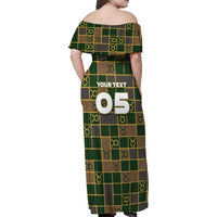 Custom Taurus Zodiac Family Matching Off Shoulder Maxi Dress and Hawaiian Shirt Checkered Pattern