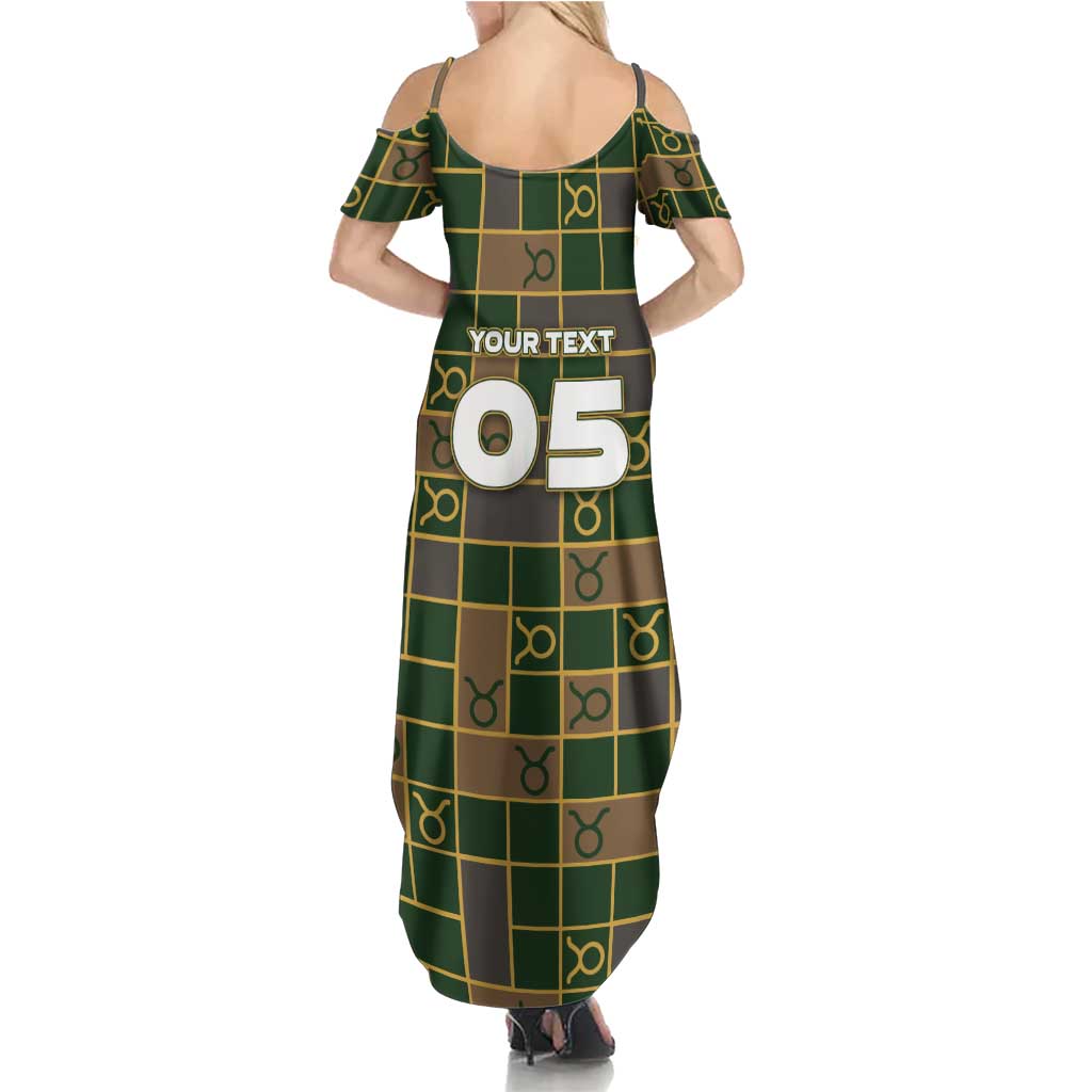 Custom Taurus Zodiac Family Matching Summer Maxi Dress and Hawaiian Shirt Checkered Pattern