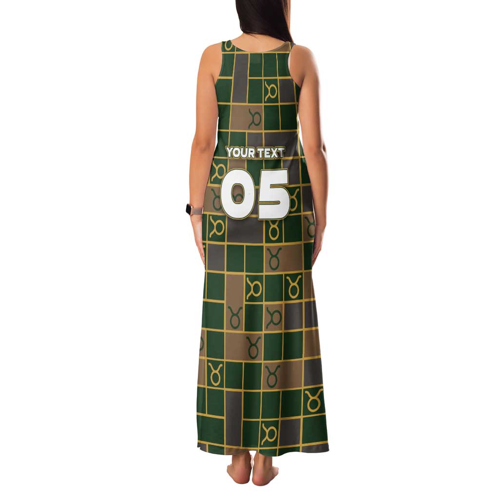 Custom Taurus Zodiac Family Matching Tank Maxi Dress and Hawaiian Shirt Checkered Pattern