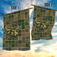 Taurus Zodiac Garden Flag Checkered Pattern