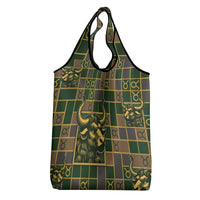 Taurus Zodiac Grocery Bag Checkered Pattern