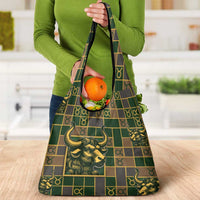 Taurus Zodiac Grocery Bag Checkered Pattern