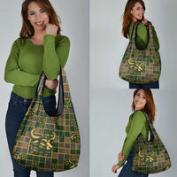 Taurus Zodiac Grocery Bag Checkered Pattern