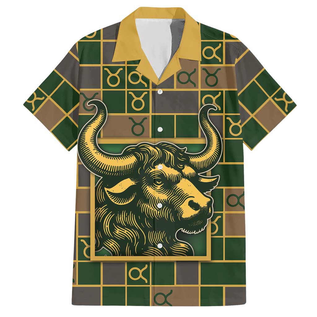 Custom Taurus Zodiac Hawaiian Shirt Checkered Pattern