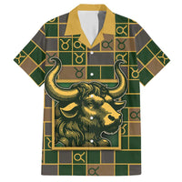 Custom Taurus Zodiac Hawaiian Shirt Checkered Pattern