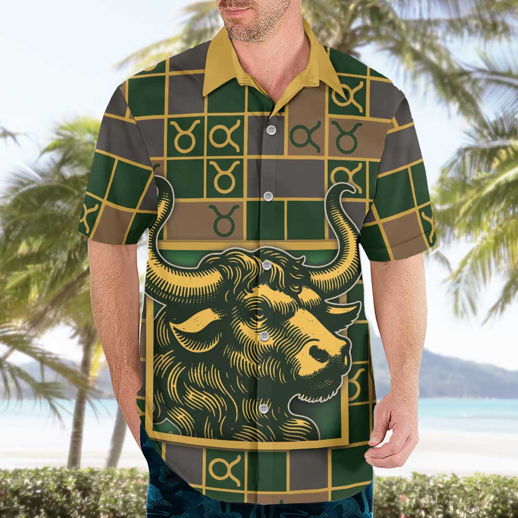 Custom Taurus Zodiac Hawaiian Shirt Checkered Pattern