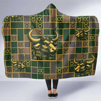 Taurus Zodiac Hooded Blanket Checkered Pattern