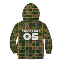 Custom Taurus Zodiac Kid Hoodie Checkered Pattern