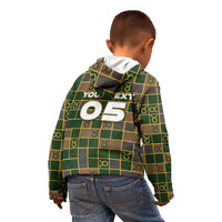 Custom Taurus Zodiac Kid Hoodie Checkered Pattern