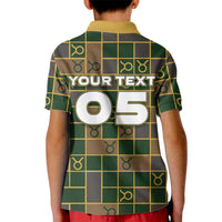 Custom Taurus Zodiac Kid Polo Shirt Checkered Pattern