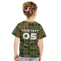 Custom Taurus Zodiac Kid T Shirt Checkered Pattern
