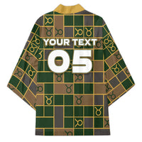 Custom Taurus Zodiac Kimono Checkered Pattern