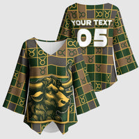 Custom Taurus Zodiac Kimono Sleeve Blouse Checkered Pattern