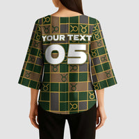 Custom Taurus Zodiac Kimono Sleeve Blouse Checkered Pattern