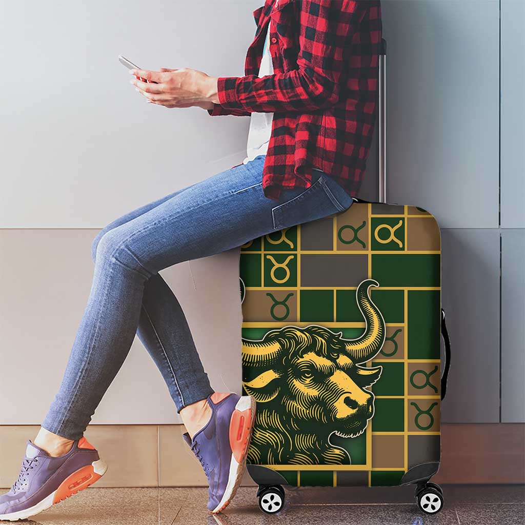 Taurus Zodiac Luggage Cover Checkered Pattern