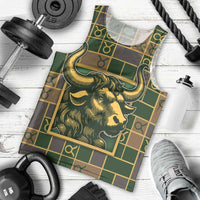 Custom Taurus Zodiac Men Tank Top Checkered Pattern