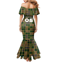 Custom Taurus Zodiac Mermaid Dress Checkered Pattern