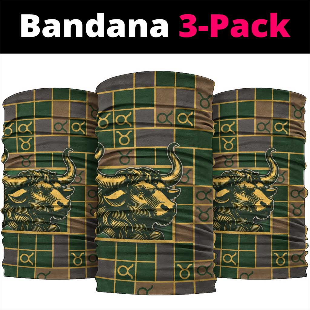Taurus Zodiac Neck Gaiter Checkered Pattern