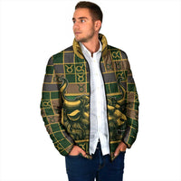 Custom Taurus Zodiac Padded Jacket Checkered Pattern