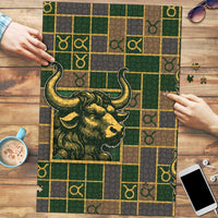 Taurus Zodiac Puzzle Checkered Pattern