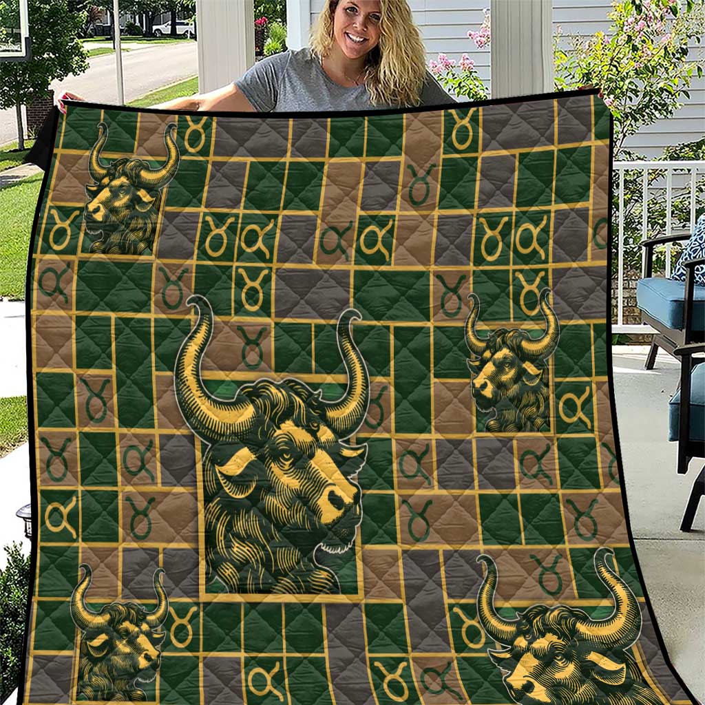 Taurus Zodiac Quilt Checkered Pattern