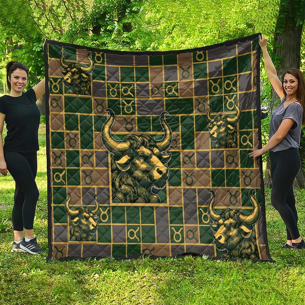 Taurus Zodiac Quilt Checkered Pattern