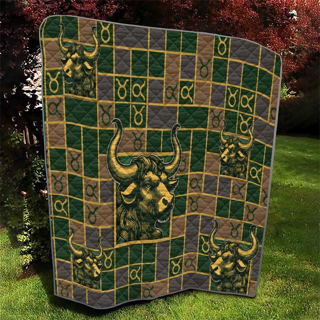 Taurus Zodiac Quilt Checkered Pattern