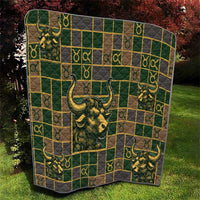 Taurus Zodiac Quilt Checkered Pattern