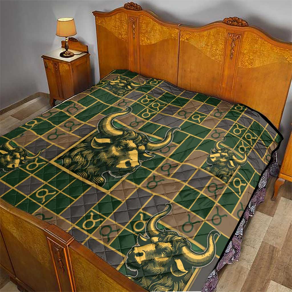 Taurus Zodiac Quilt Checkered Pattern