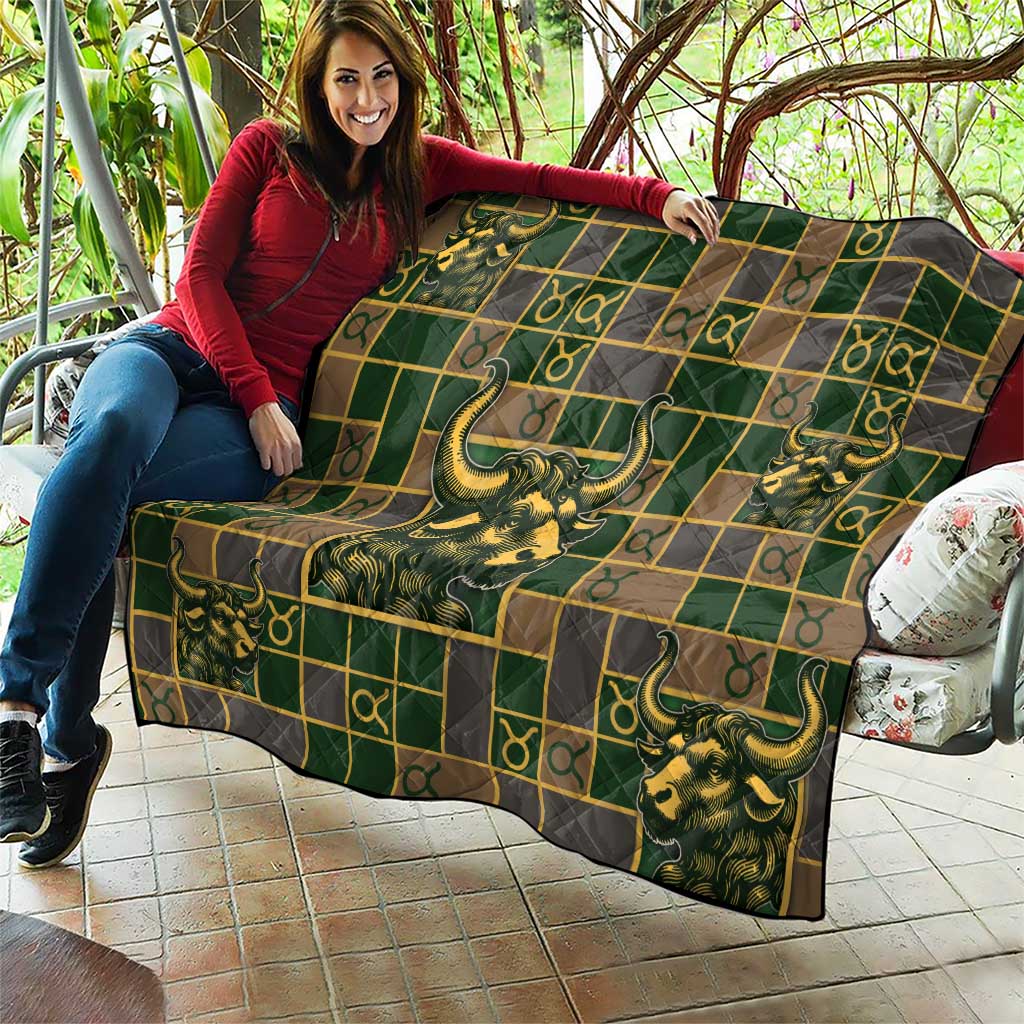 Taurus Zodiac Quilt Checkered Pattern