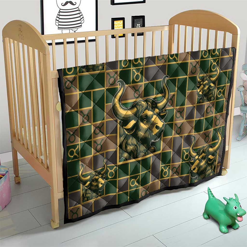 Taurus Zodiac Quilt Checkered Pattern