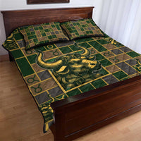 Taurus Zodiac Quilt Bed Set Checkered Pattern