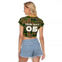 Custom Taurus Zodiac Raglan Cropped T Shirt Checkered Pattern