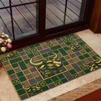 Taurus Zodiac Rubber Doormat Checkered Pattern