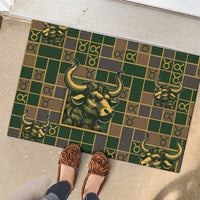 Taurus Zodiac Rubber Doormat Checkered Pattern