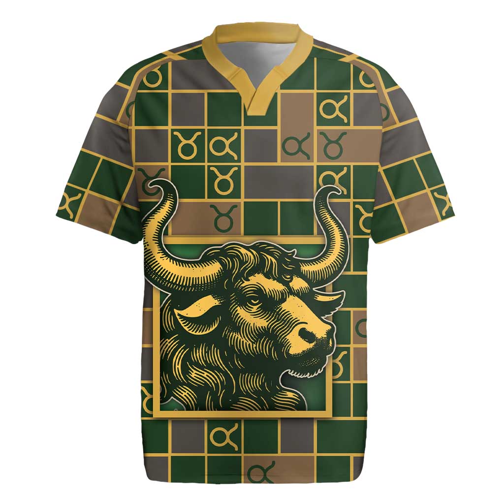 Custom Taurus Zodiac Rugby Jersey Checkered Pattern