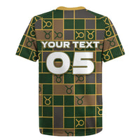 Custom Taurus Zodiac Rugby Jersey Checkered Pattern