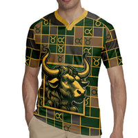 Custom Taurus Zodiac Rugby Jersey Checkered Pattern