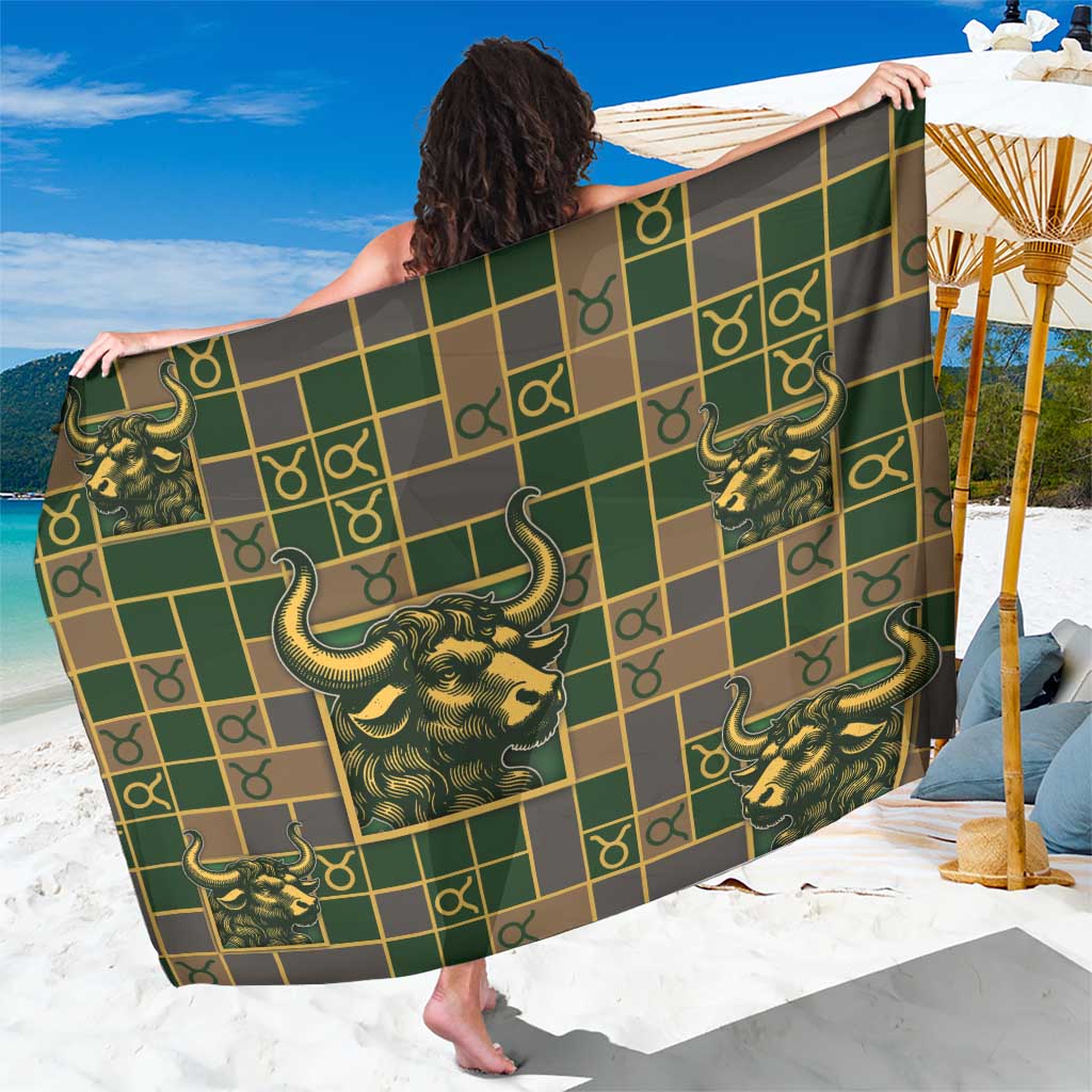 Taurus Zodiac Sarong Checkered Pattern