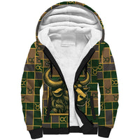 Custom Taurus Zodiac Sherpa Hoodie Checkered Pattern