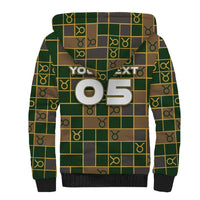 Custom Taurus Zodiac Sherpa Hoodie Checkered Pattern