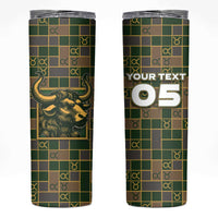 Custom Taurus Zodiac Skinny Tumbler Checkered Pattern
