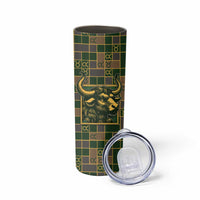 Custom Taurus Zodiac Skinny Tumbler Checkered Pattern