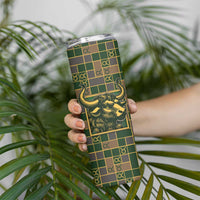Custom Taurus Zodiac Skinny Tumbler Checkered Pattern