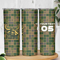 Custom Taurus Zodiac Skinny Tumbler Checkered Pattern