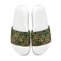 Taurus Zodiac Slide Sandals Checkered Pattern