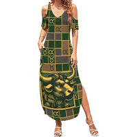 Custom Taurus Zodiac Summer Maxi Dress Checkered Pattern