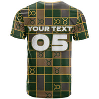 Custom Taurus Zodiac T Shirt Checkered Pattern